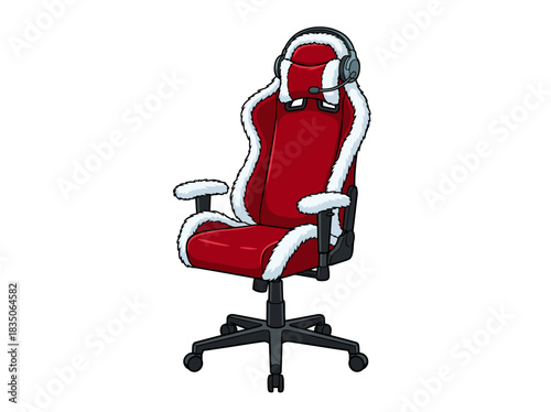 Comfortable ergonomic gaming chair with headset and lumbar support for immersive gameplay