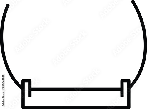 Simple Outline Of A Bucket With A Handle On A White Background container