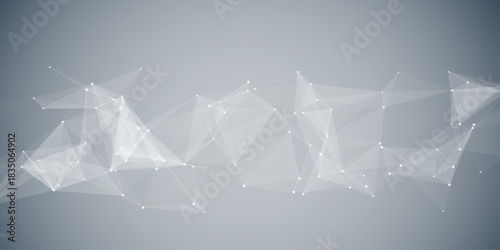 Vector digital technology gradient background. Concept with technology white line. Abstract futuristic background with triangle line and dots vector Illustration. Network and Connection concept