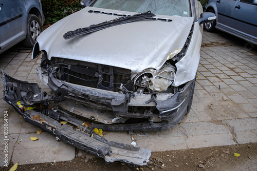 broken car on the road