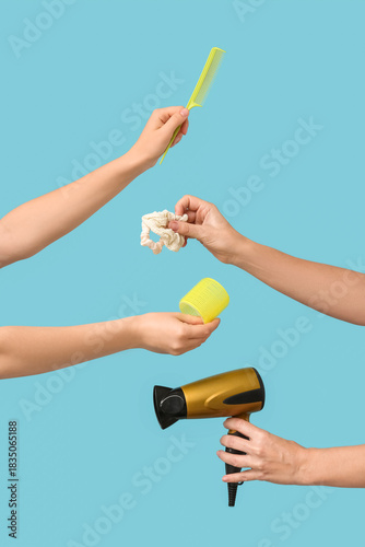 Female hands with different...