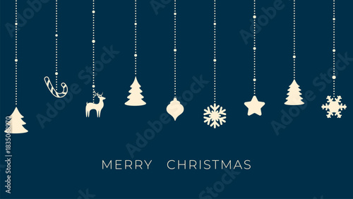christmass background with hanging decorations
