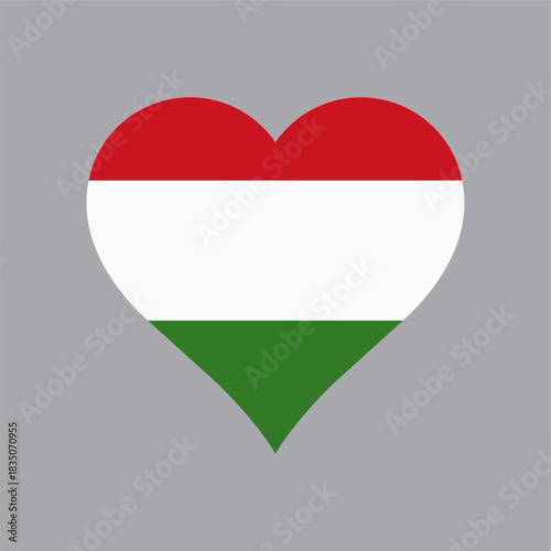 HUNGARY logo Heart Shaped World flag Nation vector design