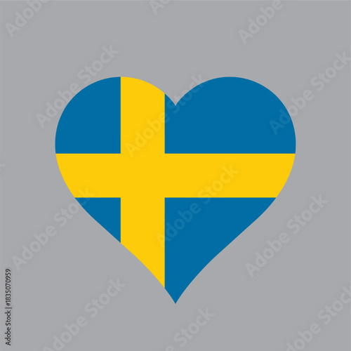 SWEDEN logo Heart Shaped World flag Nation vector design