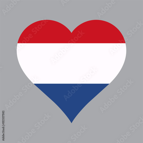 NETHERLAND logo Heart Shaped World flag Nation vector design