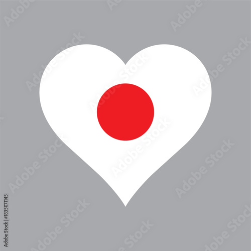 JAPAN logo Heart Shaped World flag Nation vector design