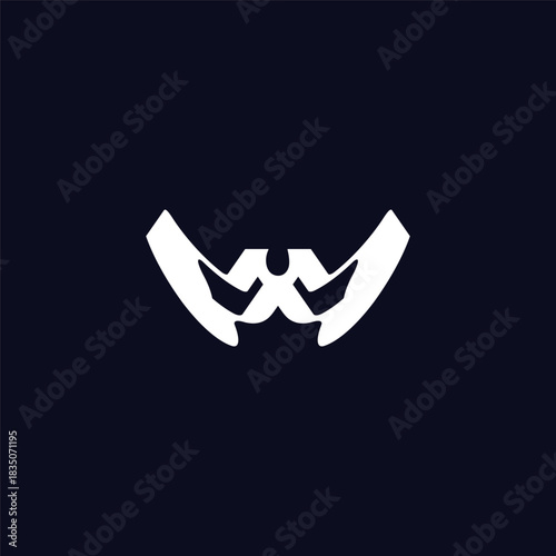 Abstract Letter W Crown Logo