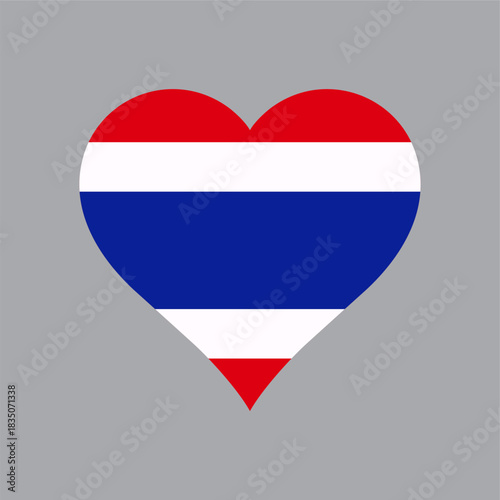 THAILANDlogo Heart Shaped World flag Nation vector design