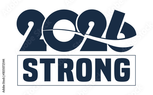 Stylish 2026 STRONG text in a modern, dark blue, solid font. The number 2026 is creatively stylized with flowing curves, sitting above the capitalized word "BUDGET" enclosed 