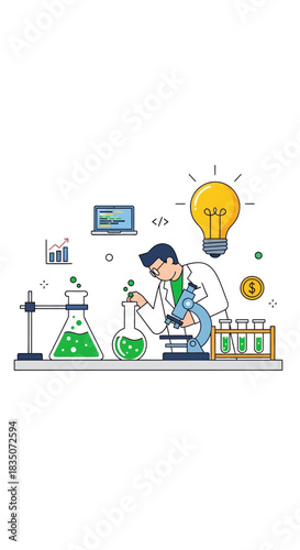 Scientist working in a laboratory conducting experiments and research.