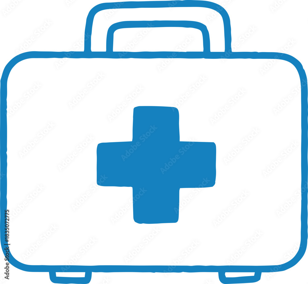 Obraz premium First Aid Kit Doodle Icon