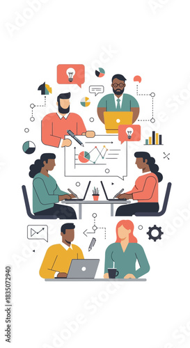 Teamwork and collaboration in a modern office environment 1.