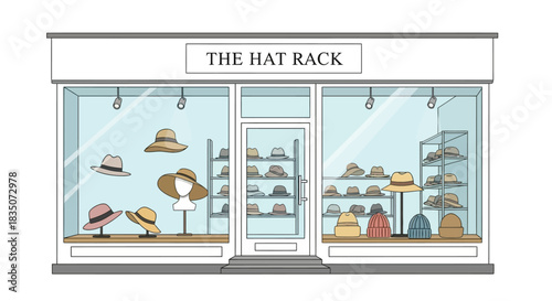 The Hat Rack Storefront Displaying Various Stylish Hats.