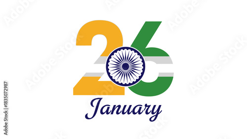Indian republic day celebration with national symbols and decorative elements