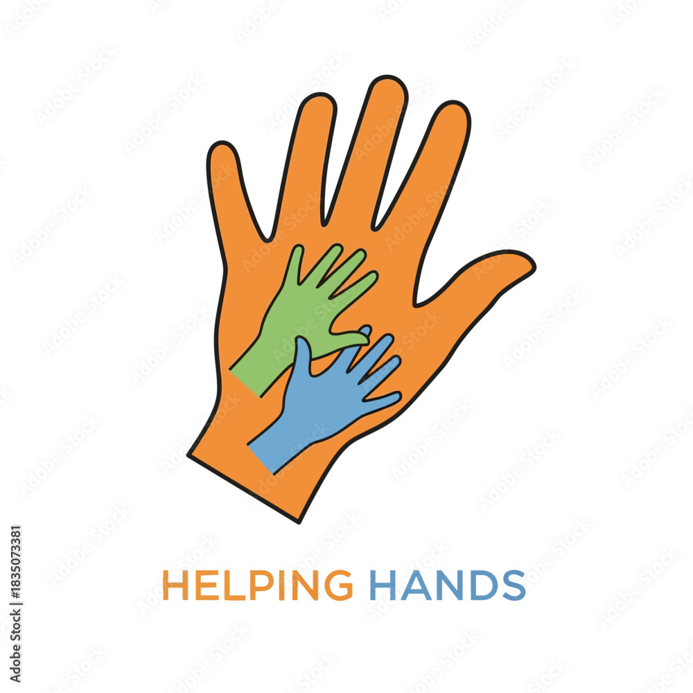 Fototapeta premium Inspirational Illustration Depicting Cooperative Hands Supporting Unity and