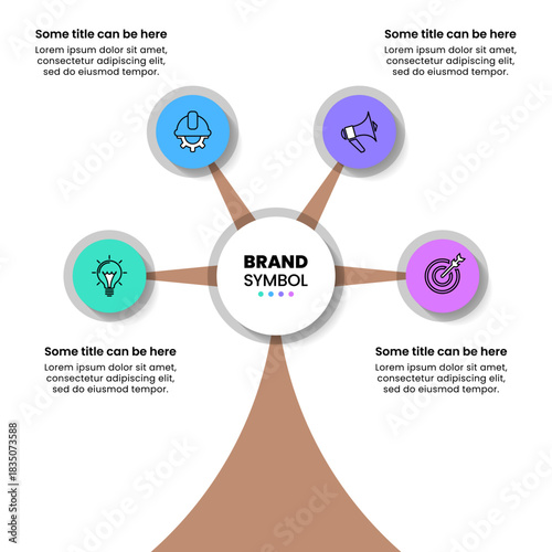 Infographic template. Abstract tree with 4 circles