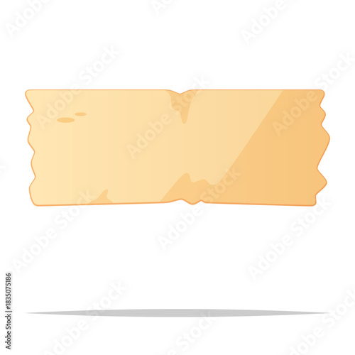 Piece of adhesive paper tape vector isolated illustration