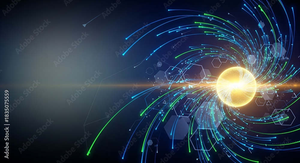 Obraz premium A futuristic visualization of artificial intelligence, showing glowing neural networks, digital brains, and interconnected data streams in a high-tech environment. 