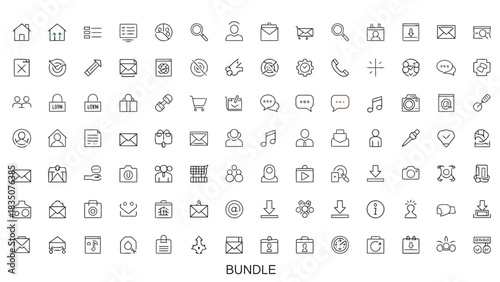 a set of simple and minimalist icon bundles suitable for the needs of a website with white backgrounds