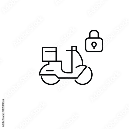 Happy baby boy and lock. Child safety, parental control. Pixel perfect, editable stroke vector icon