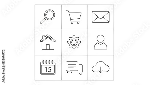 a set of simple and minimalist icon bundles suitable for the needs of a website with white backgrounds