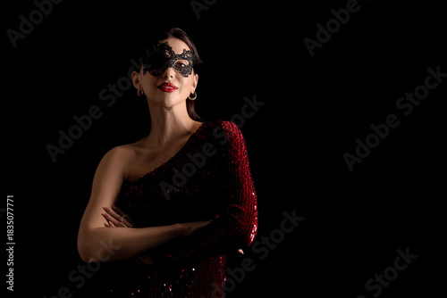 Pretty young woman in red p...