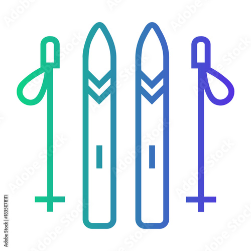 winter Line Gradient Icon