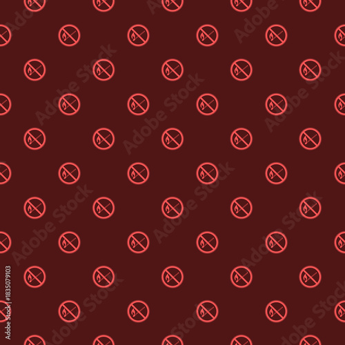 Match forbidden symbol seamless pattern isolated on color background