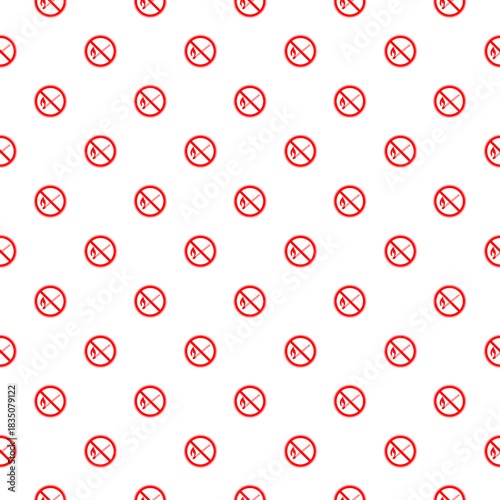 Match forbidden symbol seamless pattern isolated on white background
