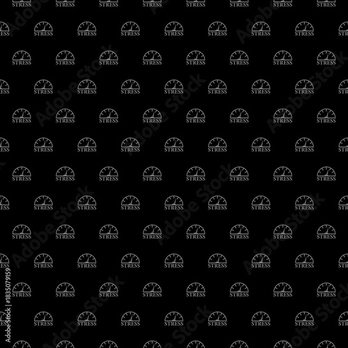 Stress level meter seamless pattern isolated on black background
