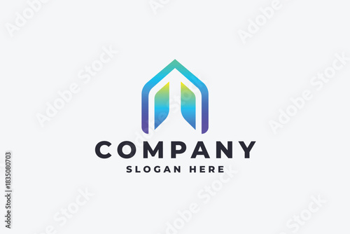 Modern Gradient House/Roof Logo
