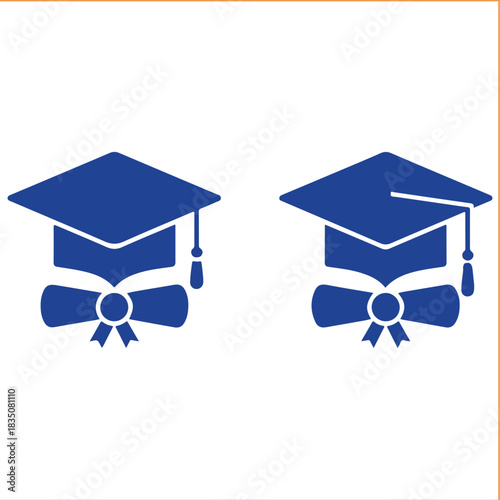 Graduation caps and diplomas symbolizing academic achievement and educational success VECTOR