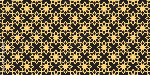 Abstract geometric pattern in Arabian style. Seamless vector background. Gold and white texture. Graphic modern pattern. Eps 10