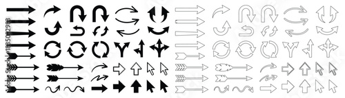 Arrow icon set collection vector illustration design for web and mobile applications