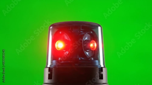 Emergency Lights Flashing for Alert, Safety, First Responders, and Green Screen Use