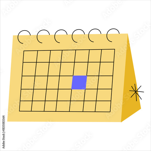 Desk calendar icon. Vector element with planning concept.