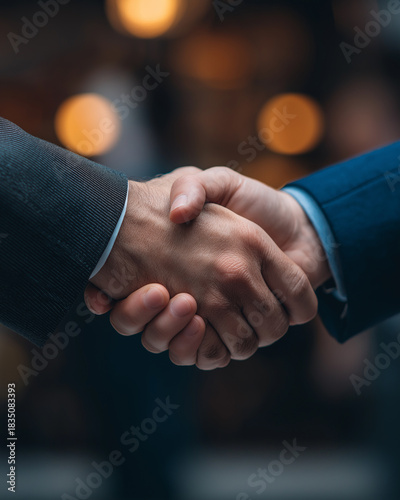 Business handshake agreement between partners
