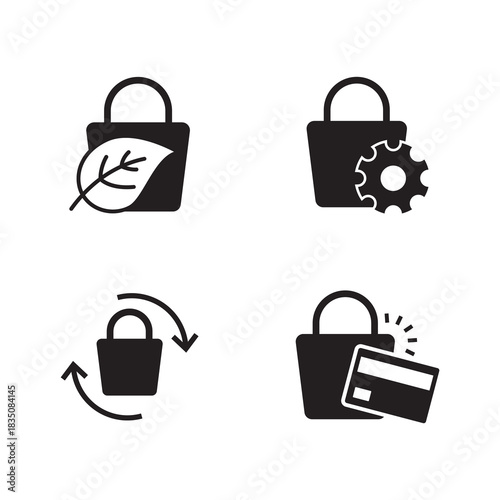 Sustainable Payment and Settings Bold Solid Set