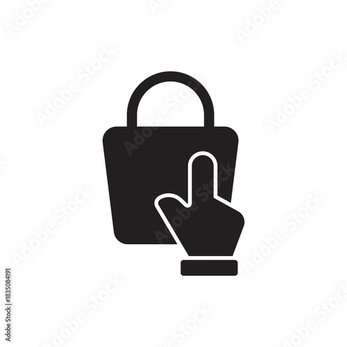 Bold Solid Shopping Cart Click Interaction Icon