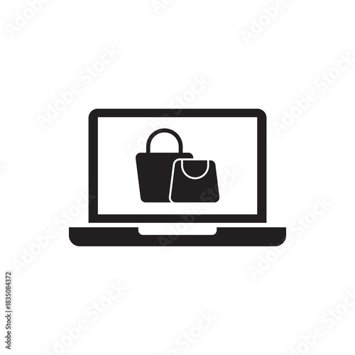Laptop E-Commerce Security Bold Solid Icon