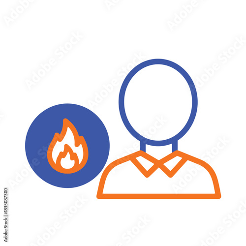 Burning out conceptual icon representing stress overwork and lack of motivation in business