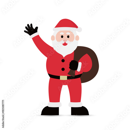 Character of flat design Santa claus for Merry Christmas and happy new year festival, Vector illustration.