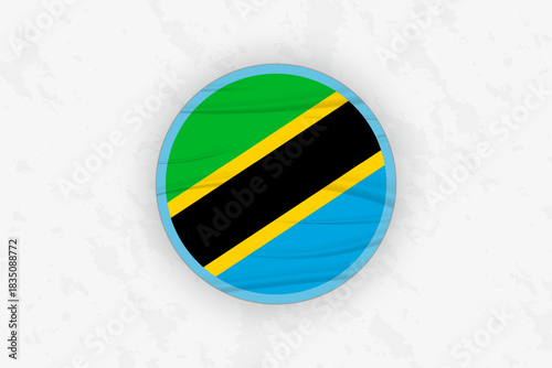 Tanzania Flag Circular Sticker Design, National Pride Decal.