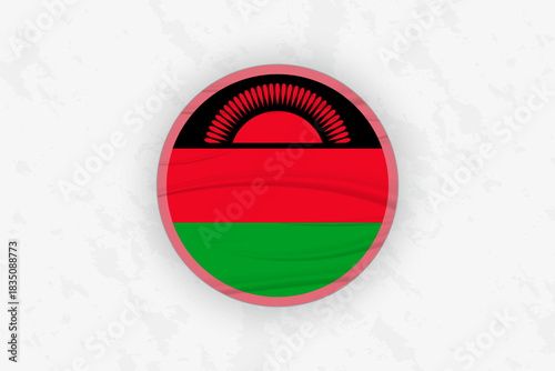 Malawi Flag Circular Sticker Design, National Pride Decal.