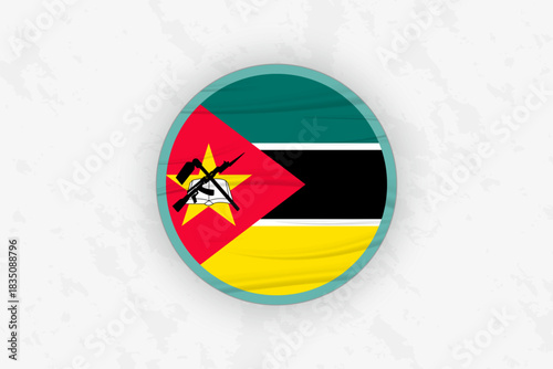 Mozambique Flag Circular Sticker Design, National Pride Decal.