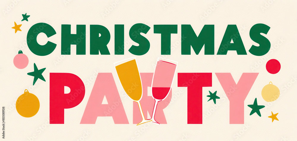 Fototapeta premium Celebrate joy of Christmas party with vibrant colors and festive decorations creating cheerful background perfect for holiday gatherings