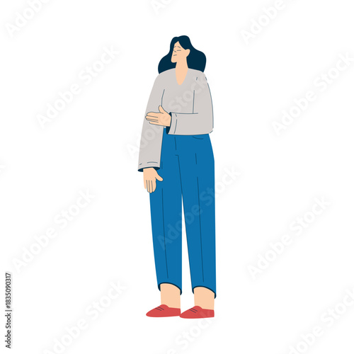 Business Woman Character in Standing Pose Vector Illustration
