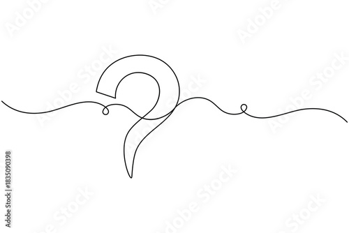 Question mark one line art modern minimal outline illustration
