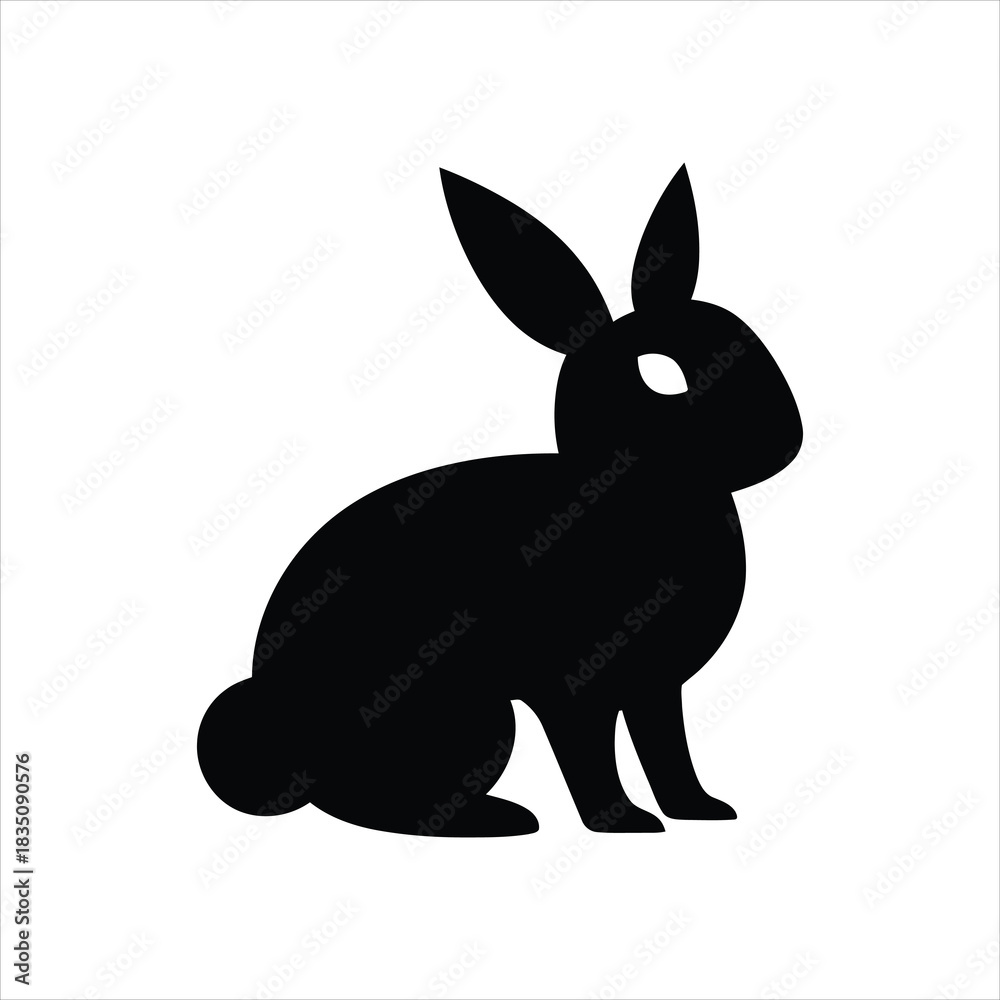 Fototapeta premium Rabbit Icon – Bunny Silhouette Vector Illustration