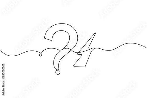 Question mark symbol continuous line minimalist vector design
